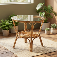 FLADEO Chaise de salon moderne en rotin fait main, bois durable, design asiatique, design modulaire, mobilier pour la maison, appartement, hôtel, villa