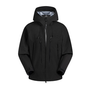 Veste coupe-vent à capuche pour homme, couleur unie, simple couche, vêtements d'extérieur - Product Image 4