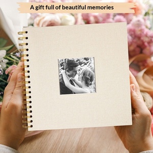 <span class=keywords><strong>Album</strong></span> photo DIY à feuilles mobiles, recouvert <span class=keywords><strong>de</strong></span> tissu, avec fenêtre, pour scrapbooking, cadeau <span class=keywords><strong>de</strong></span> <span class=keywords><strong>mariage</strong></span> pour couple, 8, 10, 12 pouces - Product Image 1