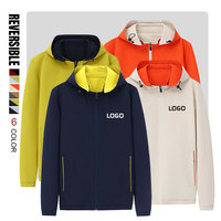 Vestes parka personnalisées à impression numérique double face pour hommes, coupe-vent fin à fermeture éclair, imperméables et résistantes au vent, ODM & OEM