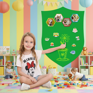 Autocollants muraux magnétiques multi-usages Art Déco à faible adhérence pour <span class=keywords><strong>chambre</strong></span> d'enfant, tableau blanc et tableau noir réutilisables et durables - Product Image 6