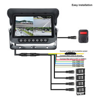 Caméra avant et de recul 12V-36V HD AHD infrarouge vision nocturne 1080P étanche IP68 avec écran partagé 7,0 pouces pour chariot élévateur, camping-car, camion
