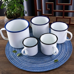 Tasses à sublimation émaillées noires à rebord vierge, en acier inoxydable, avec couvercle, pour le camping, les pique-niques et le café en extérieur, vente en gros - Product Image 3