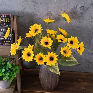 ดอกทานตะวันประดิษฐ์สีเหลือง ก้านเดี่ยว สำหรับตกแต่งงานแต่งงานและบ้าน - Product Image 1