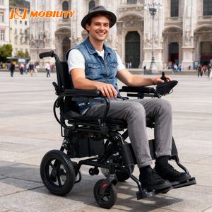 Fauteuil roulant électrique pliable portable en vente chaude : idéal pour les voyages en plein air et la plage pour les personnes handicapées, prix abordable T196 ---50311 - Product Image 1