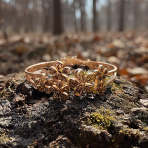 Bracelet tendance en acier inoxydable 316L plaqué or PVD, design floral, bijoux pour femmes - Product Image 3