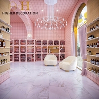 Vitrine de présentation de maquillage avec éclairage, mobilier pour magasin de produits de beauté, présentoir pour soins de la peau, vitrine pour magasin de cosmétiques