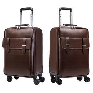 Vente en gros nouvelle <span class=keywords><strong>valise</strong></span> à roulettes avec 4 roues pivotantes logo personnalisé <span class=keywords><strong>valise</strong></span> en cuir PU <span class=keywords><strong>valise</strong></span> à roulettes de <span class=keywords><strong>voyage</strong></span> durable - Product Image 1
