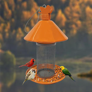 Grensoverschrijdende mini-vogelvoederbak van massief ijzer voor wilde kolibries met metalen gaasbuis, voorkomt voedselvocht, geventileerd voor buiten - Product Image 1