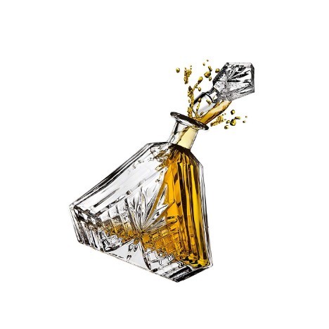 Barware Classic Clear Glass Decanter 750ml Plain Whiskey Decanter for Bourbon Liquor