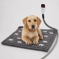 Coussin chauffant électrique imperméable avec minuterie intelligente, cordon en acier anti-morsure, housse en polaire lavable