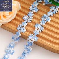 Dentelle florale soluble dans l'eau colorée pour robes, vêtements pour enfants, accessoires de couture DIY