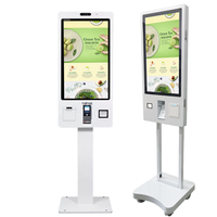 Floor Stand 21.5 Inch Payment Kiosk Self Service Ordering Machine Ticket Printer Barcode Reader QR Code Kiosk for Restaurant