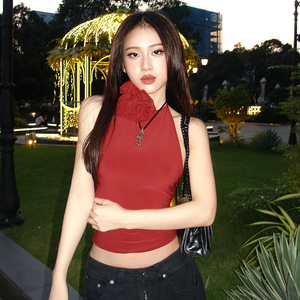 Kaus musim panas wanita motif bunga blus rompi tanpa lengan Atasan wanita baju atasan wanita seksi - Product Image 3