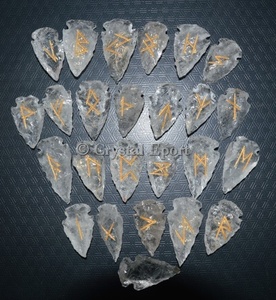 Cristales Quartz Arrowheads Rune Set-Venta al por mayor Rune Set Fengshui suministros de piedra curativa - Product Image 3