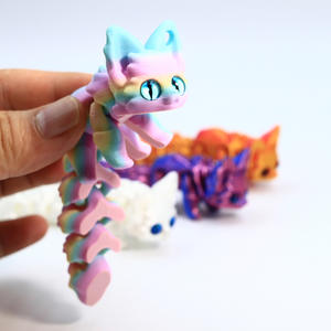 3D Printed Creative <b>Fox</b> & Kitten Keychain Pendant Plastic Decorative Movable Tail Jewelry <b>Ornament</b> - Product Image 2