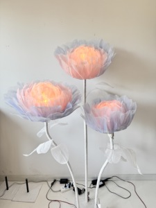 Le coton laiteux de papier d'organza de soie libre créatif peut être personnalisé fleur d'ouverture et de fermeture automatique pour la décoration de mariage - Product Image 4