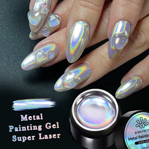 BORN PRETTY 8 Couleurs Gel <span class=keywords><strong>Vernis</strong></span> Métallique Chrome Argent Laser <span class=keywords><strong>Effet</strong></span> <span class=keywords><strong>Miroir</strong></span> sans Résidu <span class=keywords><strong>Doré</strong></span> Peinture Ongles - Product Image 2