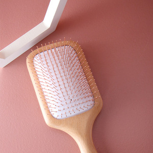 Peigne à coussin d'air en bois de hêtre, grand peigne de massage pour coiffure, pour usage domestique - Product Image 2