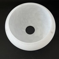 Abat-jour en verre opale soufflé à la main, plat et ovale, avec motif veines de marbre, avec trou E27, couvercle de remplacement en verre pour suspension de plafond domestique