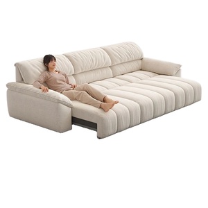 Power Motion Cream Fabric Sofa <strong>Bed</strong> French Vintage Intelligent Adjustable Recliner for Luxury Villa Hotel Project <strong>Seating</strong> - Product Image 2