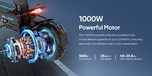 Trottinette électrique tout-terrain pliable EU KOOLUX U1PRO 48V20.8Ah avec batterie au lithium, étanche, deux roues, commande par application, autonomie 60-70 km - Product Image 4