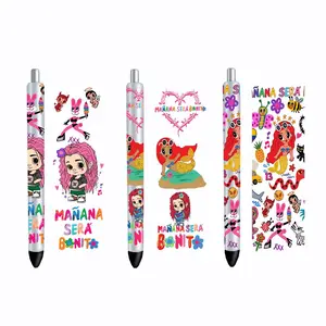 Personalized wholesale Custom design hot sale popular karol g Theme sticker transfer Film uv dtf decal pen wrap