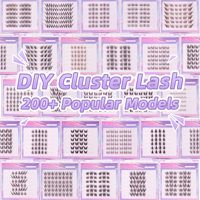 Facile à porter Aucune colle nécessaire Appuyez sur la grappe de cils Privé Pré Bond Extension de cils Diy Cluster Lashes