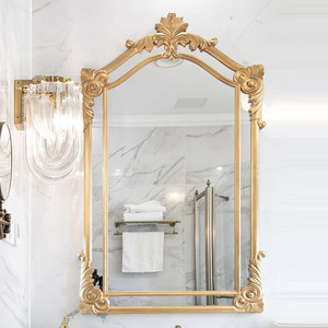 Miroir de cour européen rétro, miroir de sol sculpté, miroir décoratif mural pour <span class=keywords><strong>cheminée</strong></span> - Product Image 6