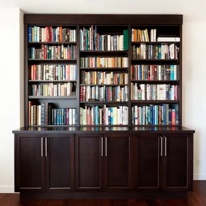Étagère à livres en bois de noyer en forme de sol moderne, bibliothèque, armoire de rangement pour loft et appartement