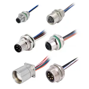 Сигнальные разъемы с проводами IP67 водонепроницаемые 2 3 4 5 6 8 12 16 17 19 Pins A B D X кодирующие разъемы - Product Image 1