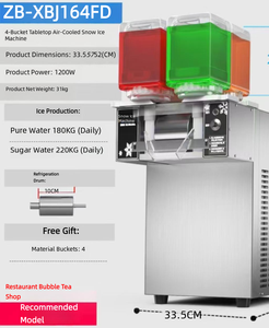 Machine à glace pilée commerciale à 4 saveurs pour les confiseries et les stands de boissons - Product Image 5
