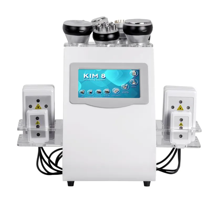 2021 KIM8 Series 8 in 1 RF Cavitation Lipolaser Slimming machine with Photon Micro current and cold hammer