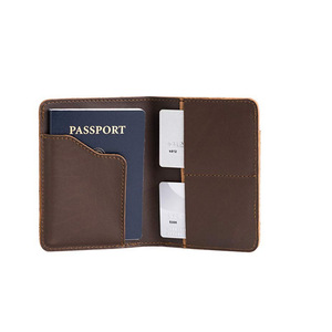 Funda de cuero para pasaporte, con posibilidad de imprimir el logotipo, porta documentos multifuncional para comercio exterior, porta billetes y pasajes de viaje. - Product Image 2