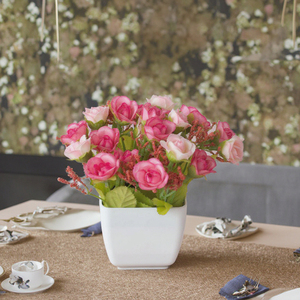 Vente <span class=keywords><strong>en</strong></span> gros petite fleur artificielle <span class=keywords><strong>en</strong></span> plastique mini bonsaï ornement de table à manger floral décoration intérieure de salon - Product Image 4