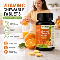 Complément alimentaire naturel pour adultes et adolescents, comprimés à croquer à la saveur d'orange, vitamine C, stimulant immunitaire, bien-être quotidien