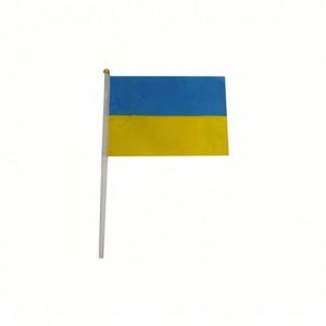 Custom 12x18 Inch Polyester Blue Yellow Mini Ukrainian National Small Stick <b>Flag</b> Ukraine Hand Held <b>Flag</b> - Product Image 5