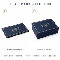 Individuelles Logo Marineblaue Zusammenklappbare Starre Geschenkbox mit Goldfolienrand Flach Verpackt für Luxusverpackungen Großhandel OEM