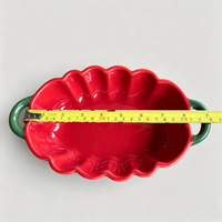 MIXWARES Plat à gâteau ovale en céramique antiadhésif en forme de citrouille avec couvercle et double poignée, bol à soupe, compatible four, vaisselle domestique pour la cuisine