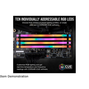 Uscorsair Báo Thù RGB Pro 16G(1x16g)/16GB(2x8G)/32G(2x16GB)/64G(2x32G)/128GB(4x32G) DDR4 DRAM 3600MHz Kit-Bộ nhớ máy tính để bàn màu đen - Product Image 5