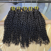 Grade 12A Pixie Curl Cheveux Humains Super Double Dessiné Vierge Cuticule Alignée Bundles de Cheveux Brésiliens Boucles Pixie Couleur Noire Naturelle