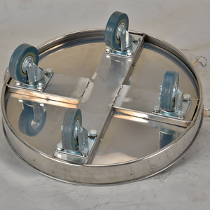 Chariot à baril en acier inoxydable DFC01 avec roulettes, personnalisé, en acier SUS 201, en stock, différentes tailles - Product Image 5