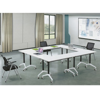 Plan de travail moderne, pieds mobiles, mobilier d'étude, Table pliable, pour formation et salle de conférence