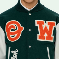 Veste universitaire de haute qualité, logo personnalisé, vintage, décontractée, unisexe, extérieur, patch en cuir, serviette brodée, veste de baseball