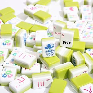 160pcs 30mm Green American Mahjong Tiles Color <b>Block</b> <b>Acrylic</b> Hand Play Mahjong Set for Leisure Entertainment Wholesale - Product Image 3
