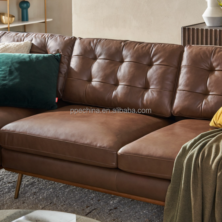 Italian leather sofa modern couch living room leather fabric customized high back comfortable home use sofa