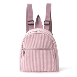 Logo ricamato ragazze zaino da <span class=keywords><strong>donna</strong></span> di colore <span class=keywords><strong>rosa</strong></span> piccoli piccoli piccoli zaini in velluto a coste mini zaino per ragazza - Product Image 1