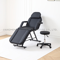 Multifunktionaler Klappbarer 3-Fach Massagetisch & Stuhl Stahlrahmen Hochdichter Schwamm Modernes Design Gesichtsformung Schönheitssalon