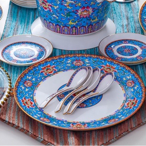 New Product 60pcs Chinese Classical Enamel Color Living Room Sets Porcelain <b>Dinnerware</b> Sets - Product Image 6