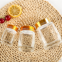 Factory Direct Sale Big Mouth Square Honey Sealed tank Glass Jam Jars With Metal Seal Lid